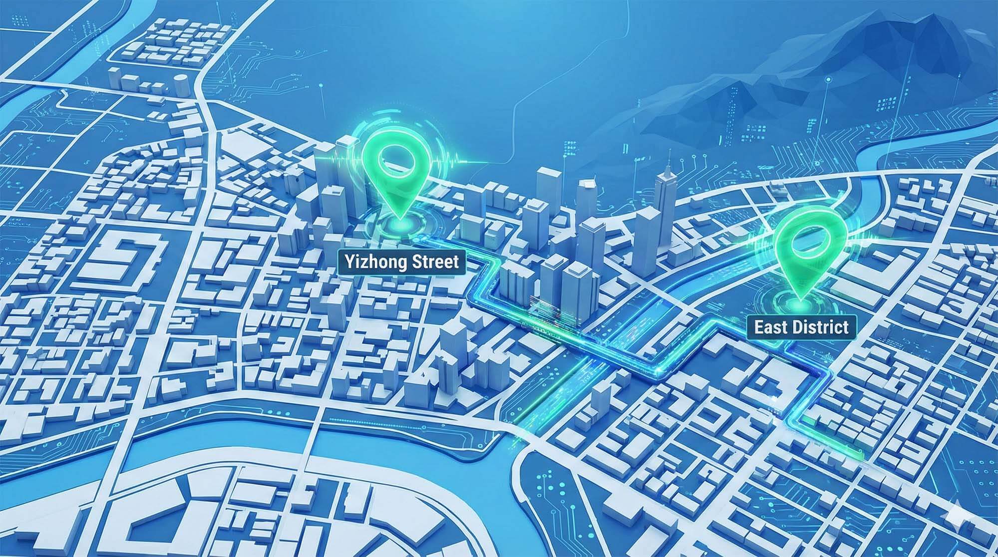 台中手機收購懶人包:taichung3c.com 帶你避開當鋪地雷,直達青蘋果3C - 第1張圖 3D風格的台中地圖,標示出北區一中街與東區三賢街兩個明亮的青蘋果3C據點。